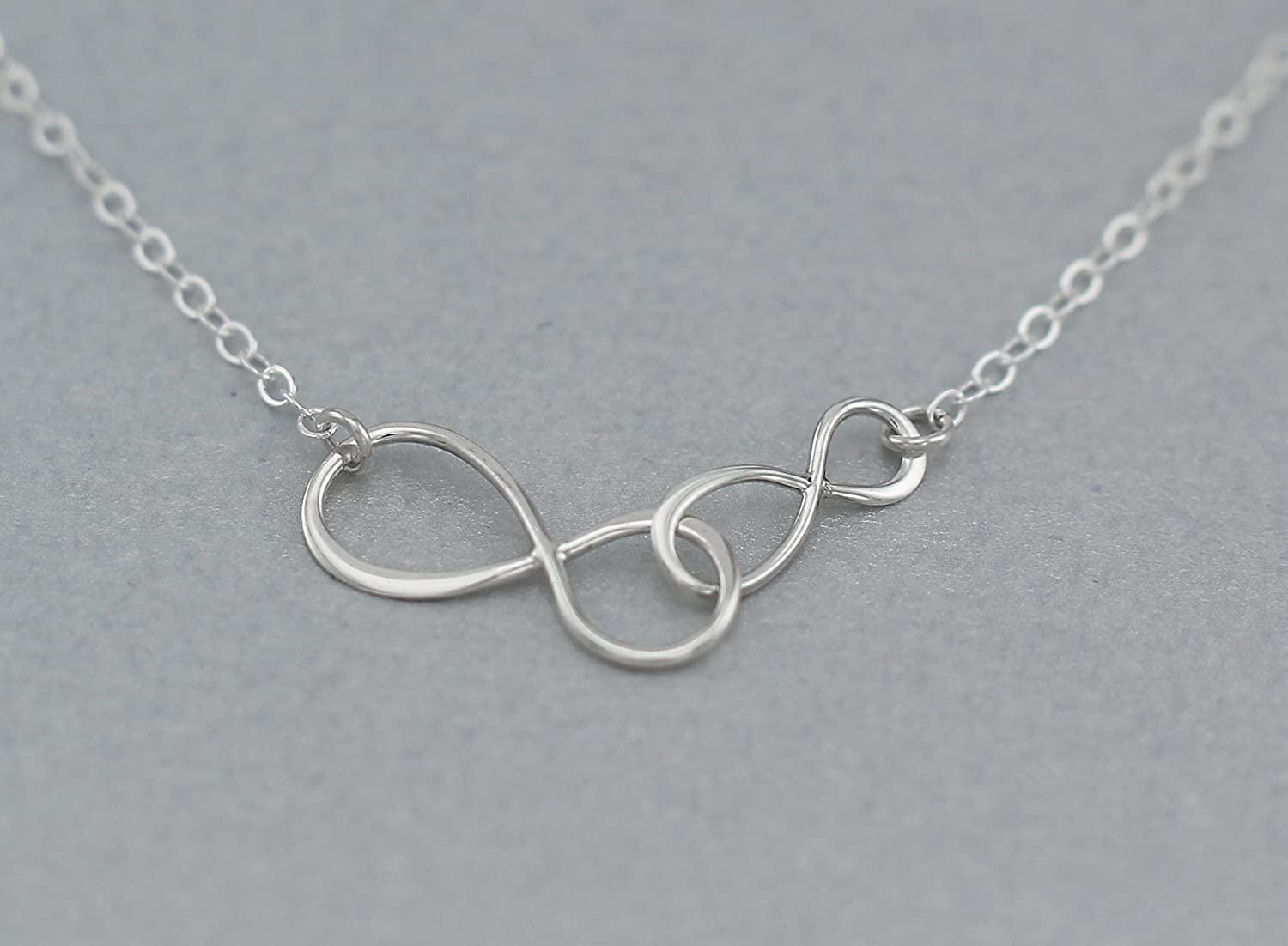 Father Daughter Necklace: Silver Double Infinity Pendant