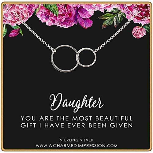 Sterling Silver Eternity Circles Necklace - Gift for Daughter
