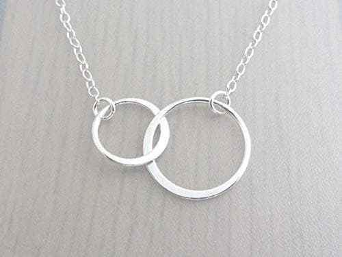 Sterling Silver Eternity Circles Necklace - Gift for Daughter