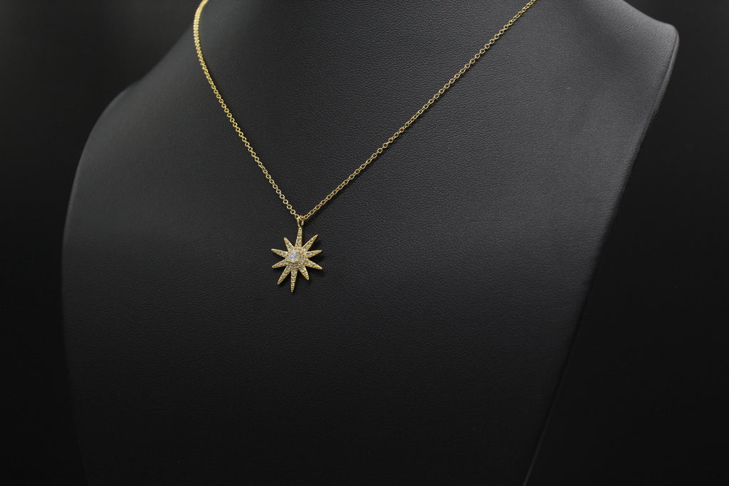 Starburst Necklace: 14k Gold/Silver, Unbiological Sister Gift