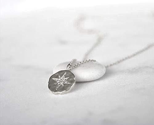 Sweet 16 Gift: Diamond CZ Starburst Pendant Necklace, Silver