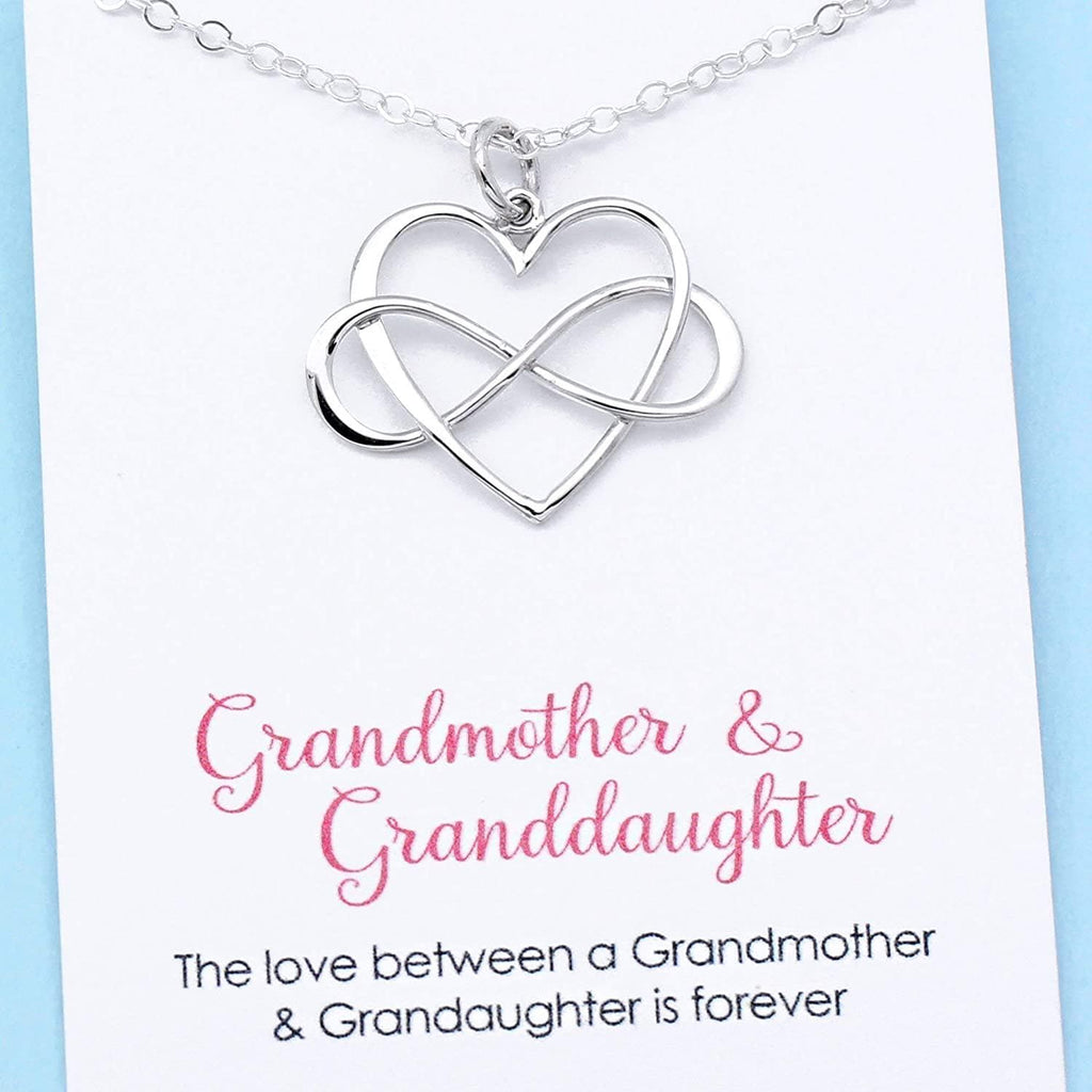 Grandmother Granddaughter Infinity Heart Necklace Sterling Silver Gift for Grandma Infinite Love Jewelry Keepsake