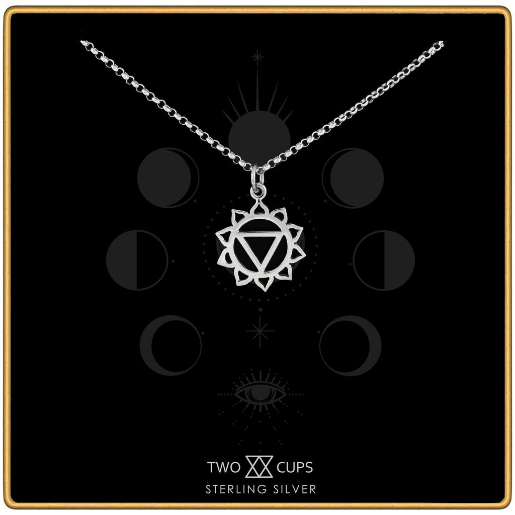 Two Cups Solar Plexus Chakra Necklace  Healing Jewelry  Adjustable Length Chain
