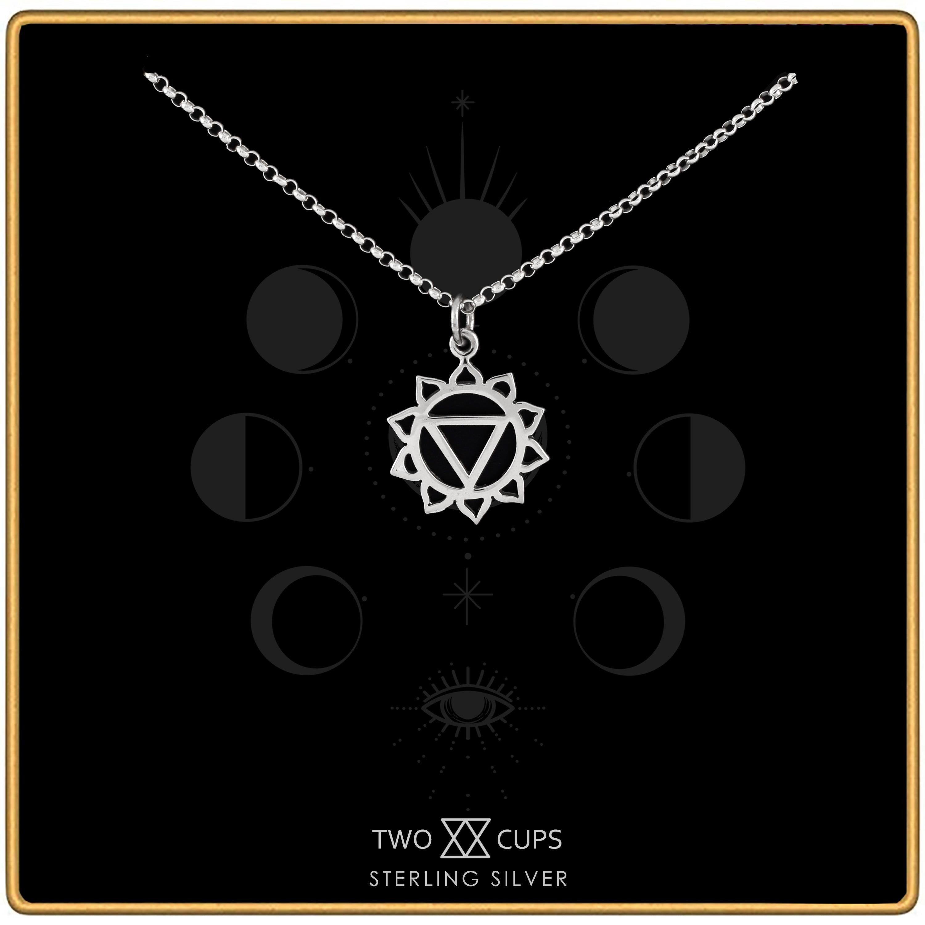 Two Cups Solar Plexus Chakra Necklace  Healing Jewelry  Adjustable Length Chain