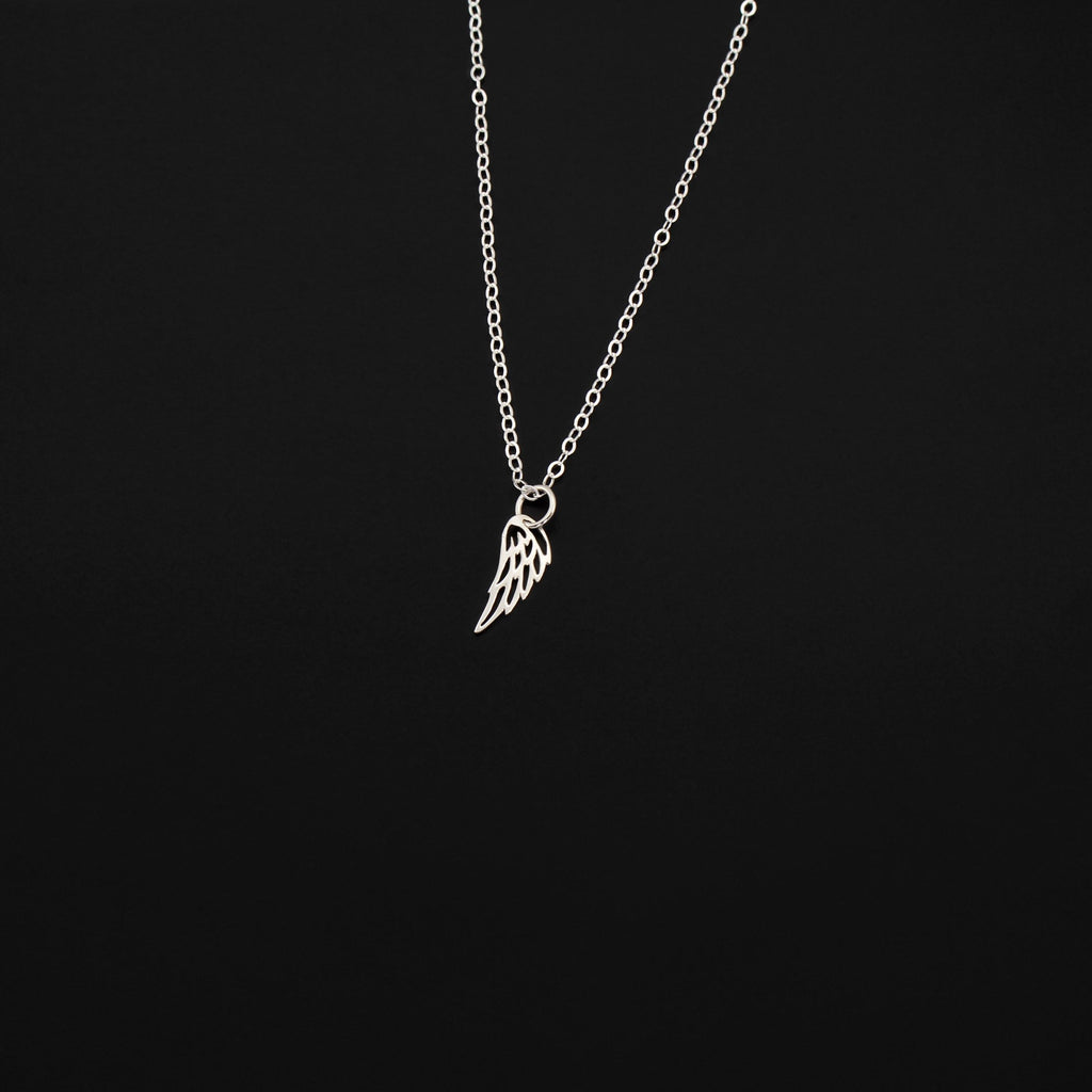 11:11 Necklace - Sterling Silver Angel Wing Pendant