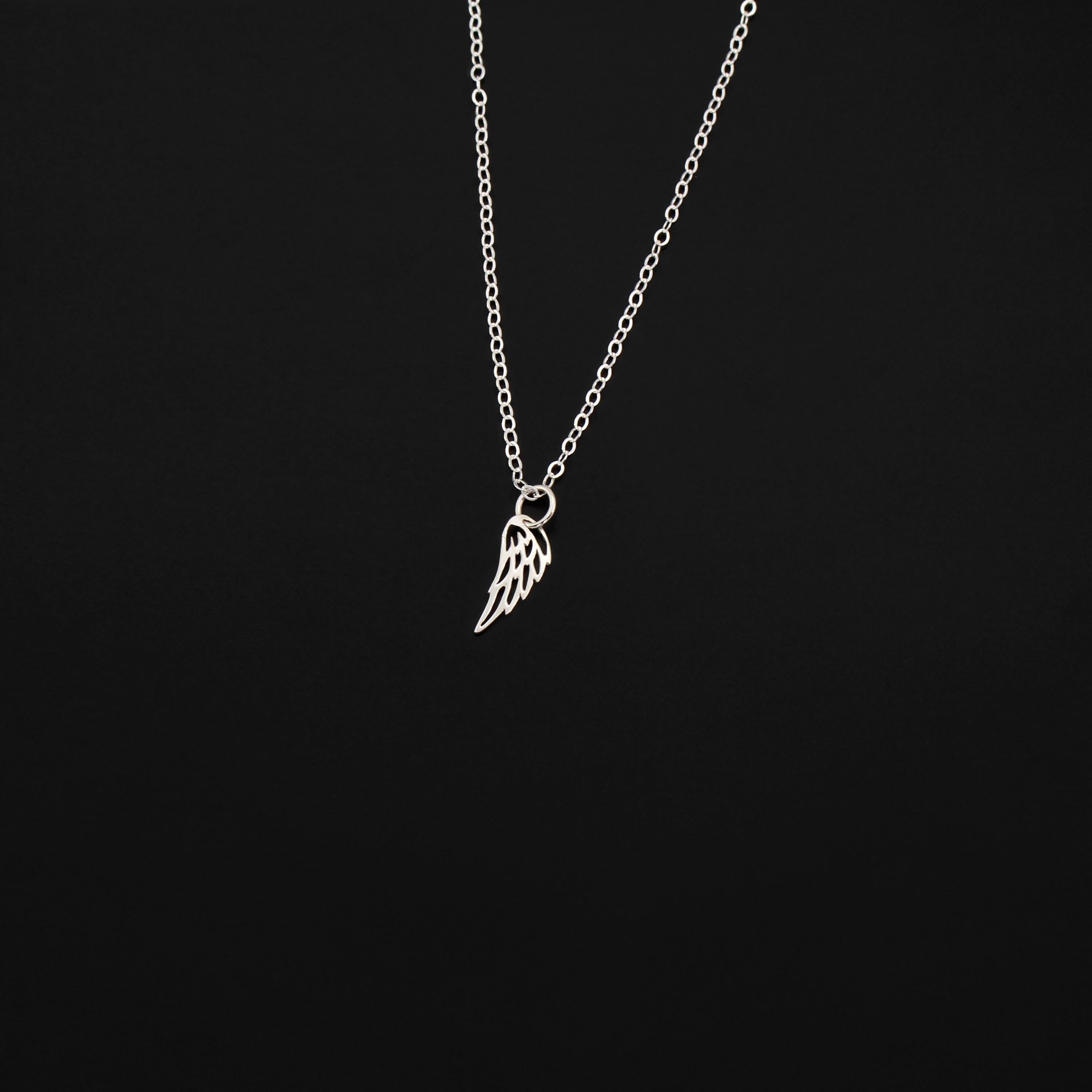 11:11 Necklace - Sterling Silver Angel Wing Pendant