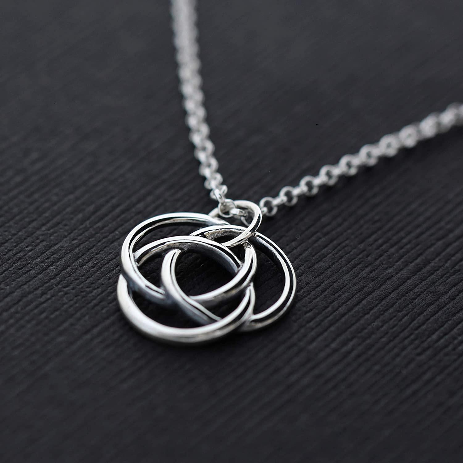 Three Generation Necklace: Handcrafted Silver Circles, Grandmother Mother Daughter Gift