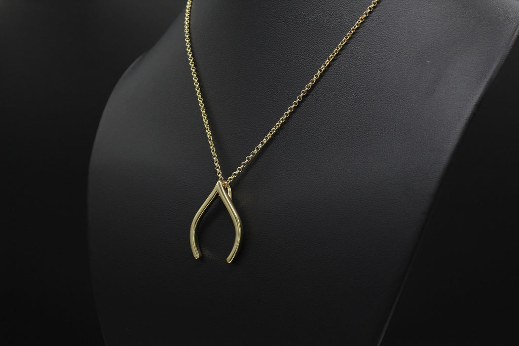 Wishbone Ring Holder Necklace: 14K Gold or Silver Inspirational Jewelry
