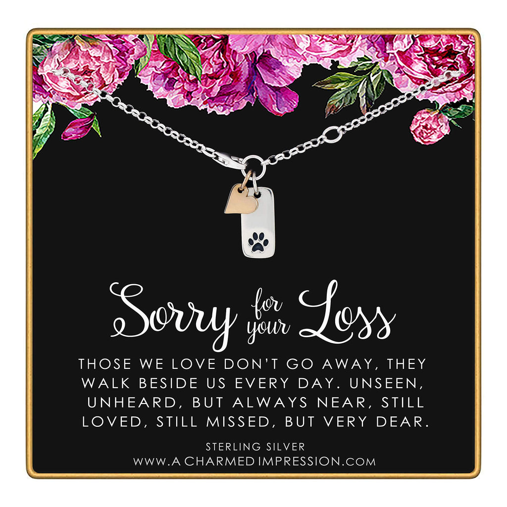 Paw Print Heart Charm Bracelet: Pet Memorial Jewelry