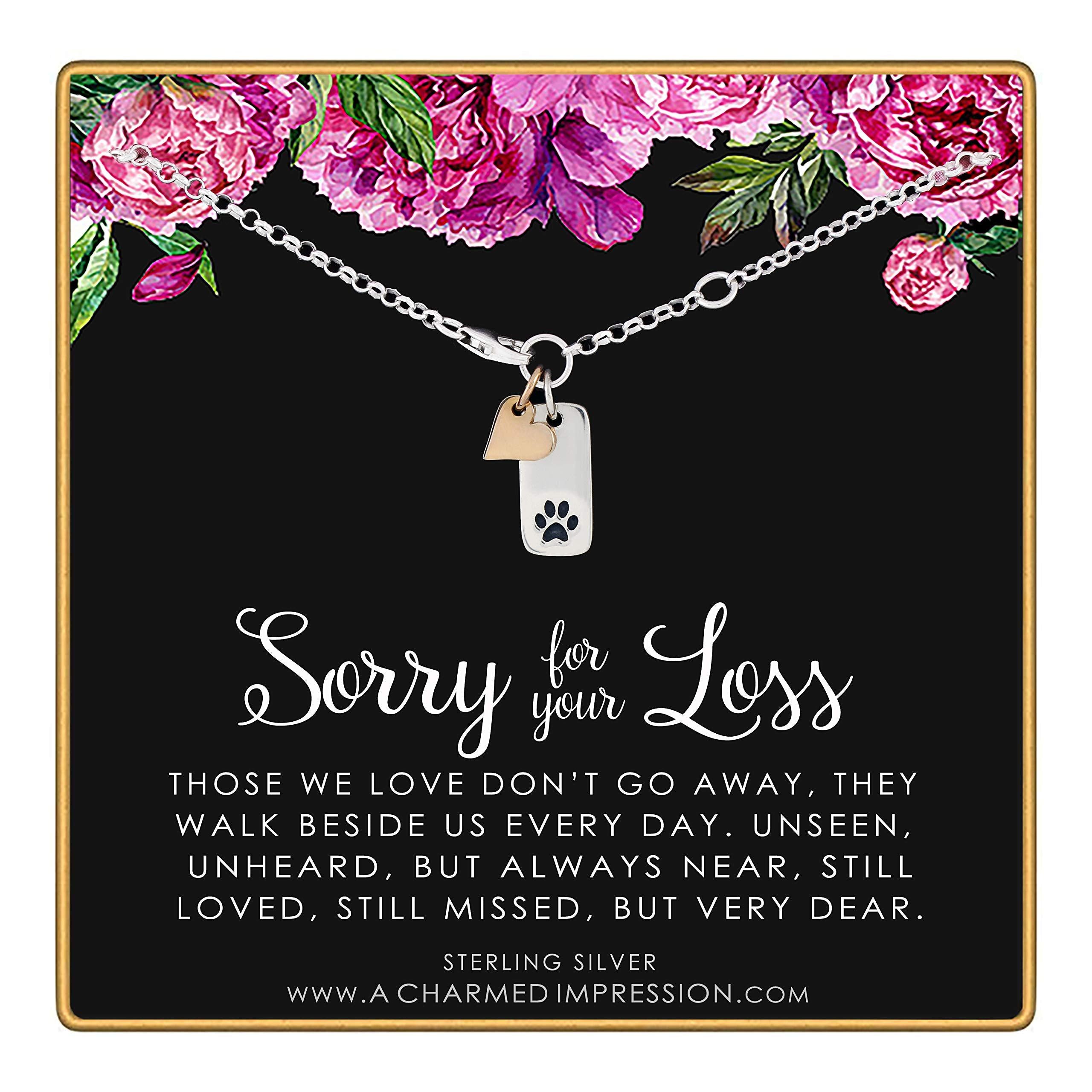 Paw Print Heart Charm Bracelet: Pet Memorial Jewelry