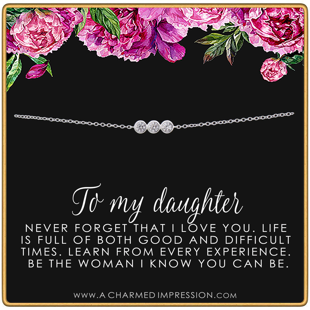 To My Daughter Crystal Necklace: Inspirational Gift from Mom & Dad