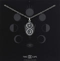 Two Cups Sterling Silver Infinity Ouroboros Snake Pendant on Antiqued Sterling Silver Chain  Sun Moon Lunar Circle