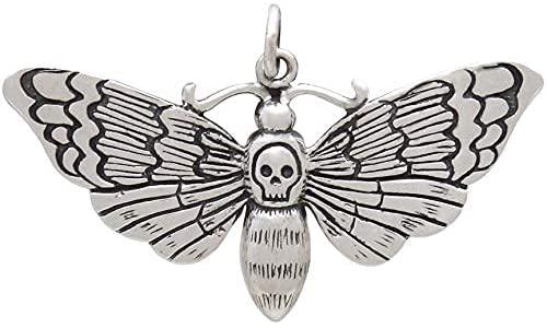 Large Sterling Silver Death Moth Necklace  Spiritual Jewelry  Rebirth Transformation  Sensuality  Goddess Jewelry