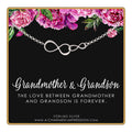 Grandmother Grandson Sterling Silver Bracelet: Infinity Link, Magnetic Clasp