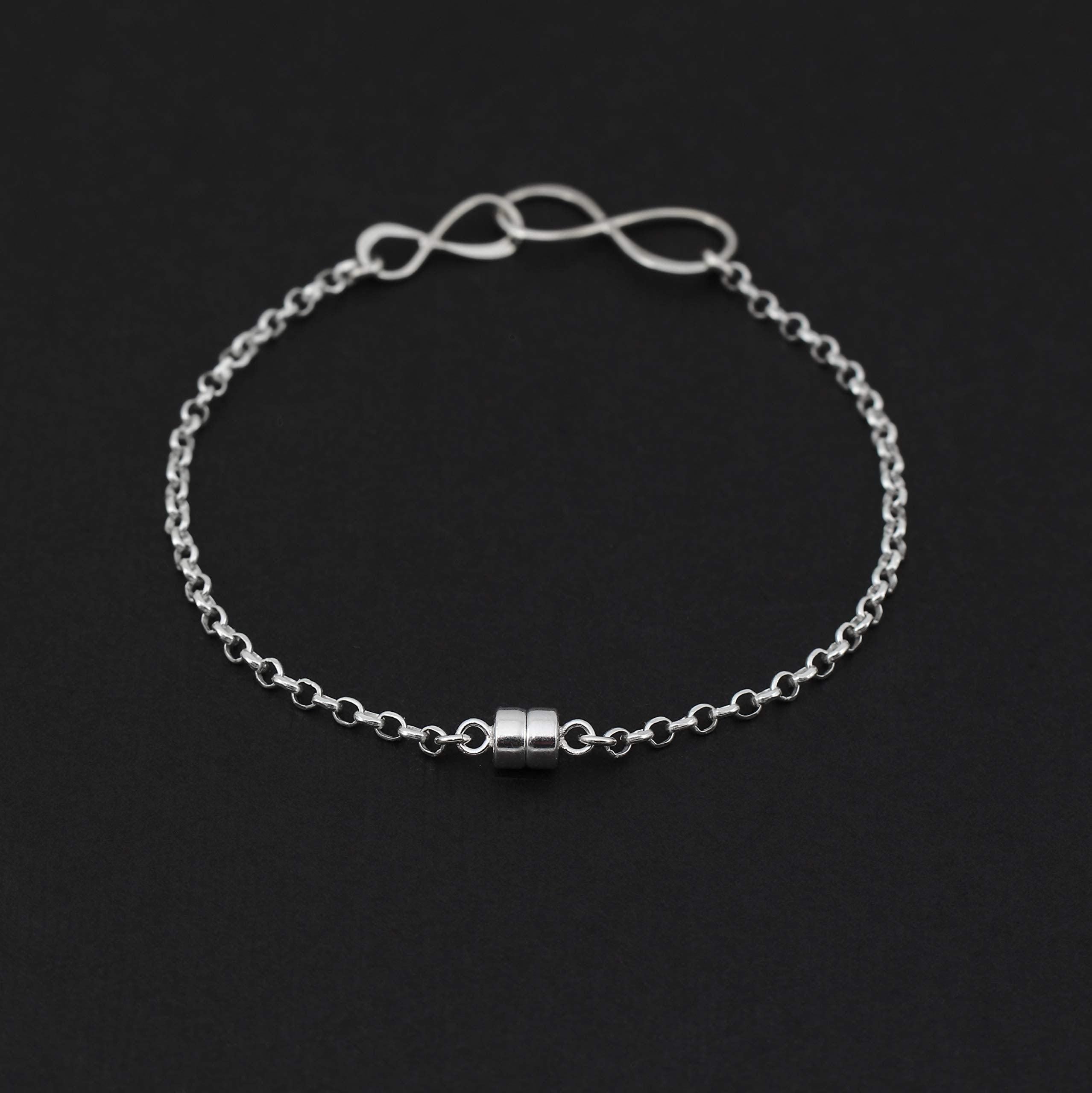 Grandmother Granddaughter Bracelet: Sterling Silver Infinity Links, Magnetic Clasp