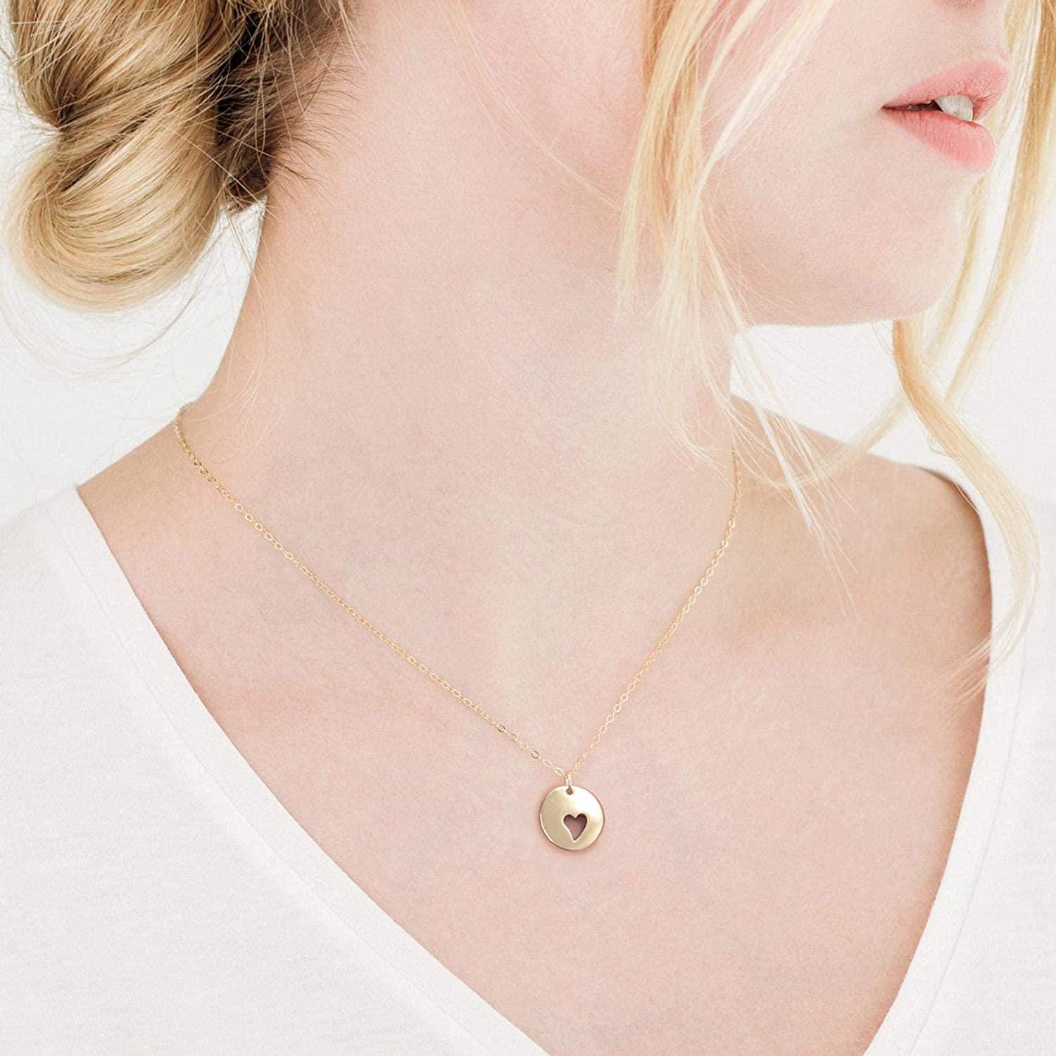 Heart Cutout 14k Gold Filled Necklace: Remembrance Jewelry