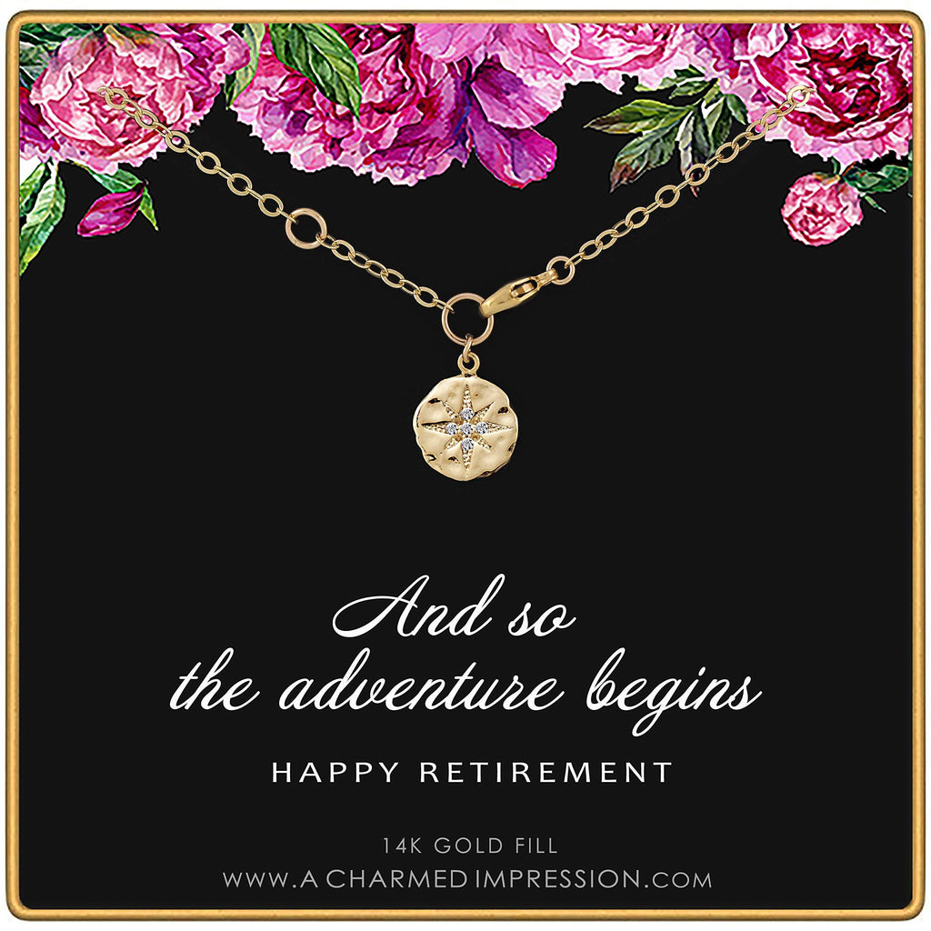 Retirement Gift: Gold Starburst Compass Bracelet