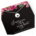 I Carry Your Heart with Me Jewelry  Sterling Silver Necklace for Women  Missing You Gift  Adoption Surrogate Mom  Remembrance