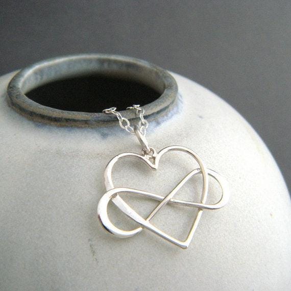 Grandmother Granddaughter Infinity Heart Necklace Sterling Silver Gift for Grandma Infinite Love Jewelry Keepsake