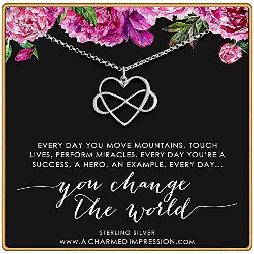 Sterling Silver Heart Infinity Necklace: Inspirational Jewelry