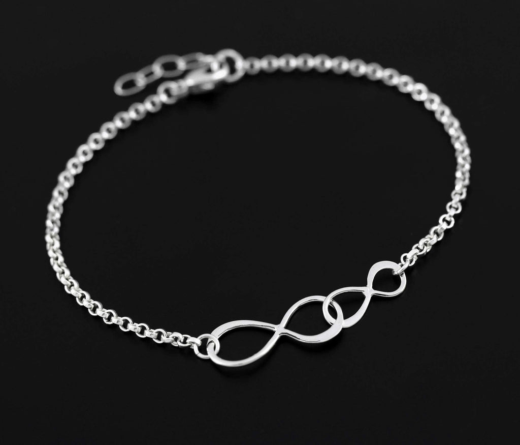 Sterling Silver Infinity Bracelet - Nanny Gift from Kids