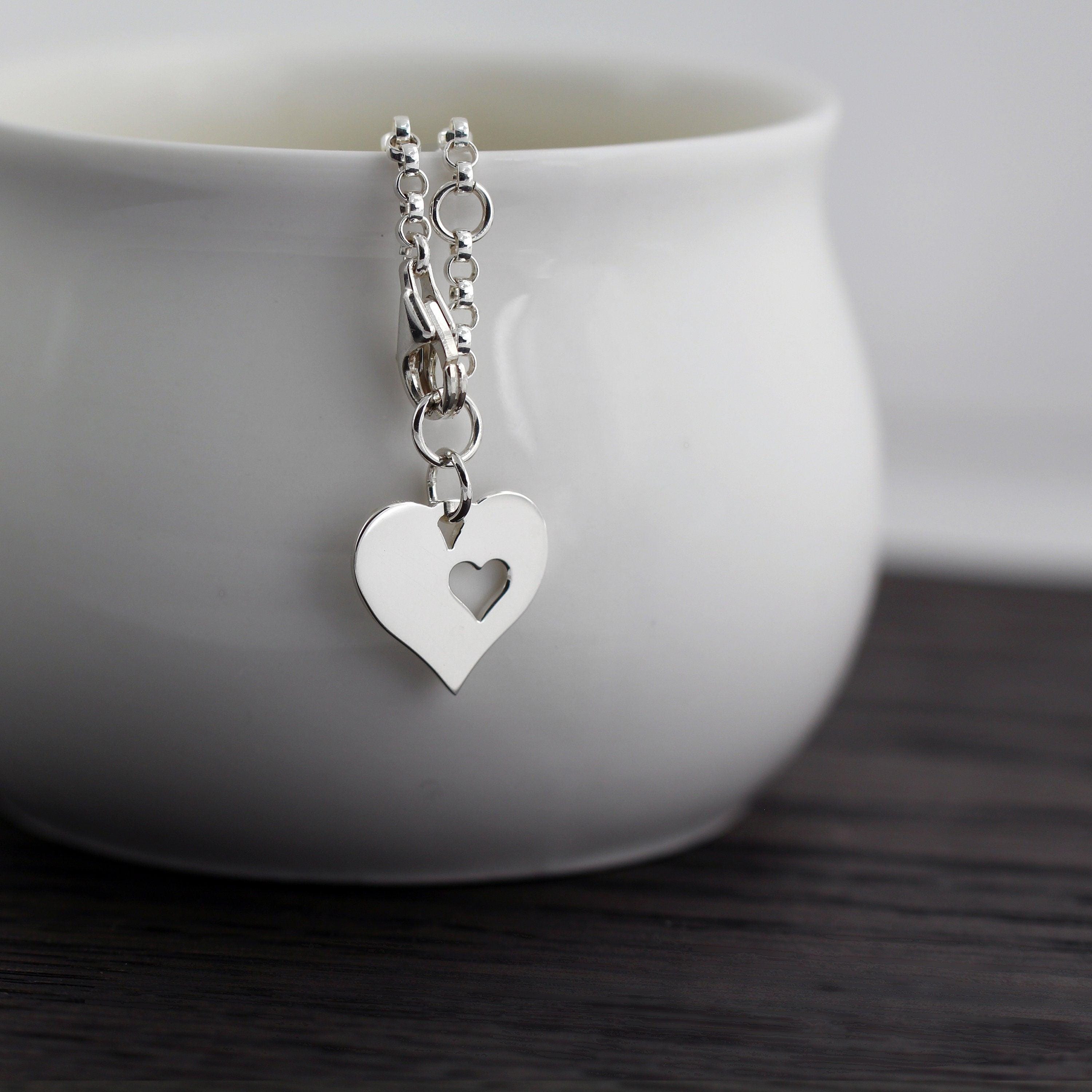 Heart Charm Bracelet: Stepdaughter, Bonus Daughter, Adopted Child - Gold or Silver