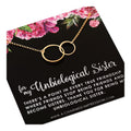 14k Gold Connected Circles Necklace: Unbiological Sister Gift