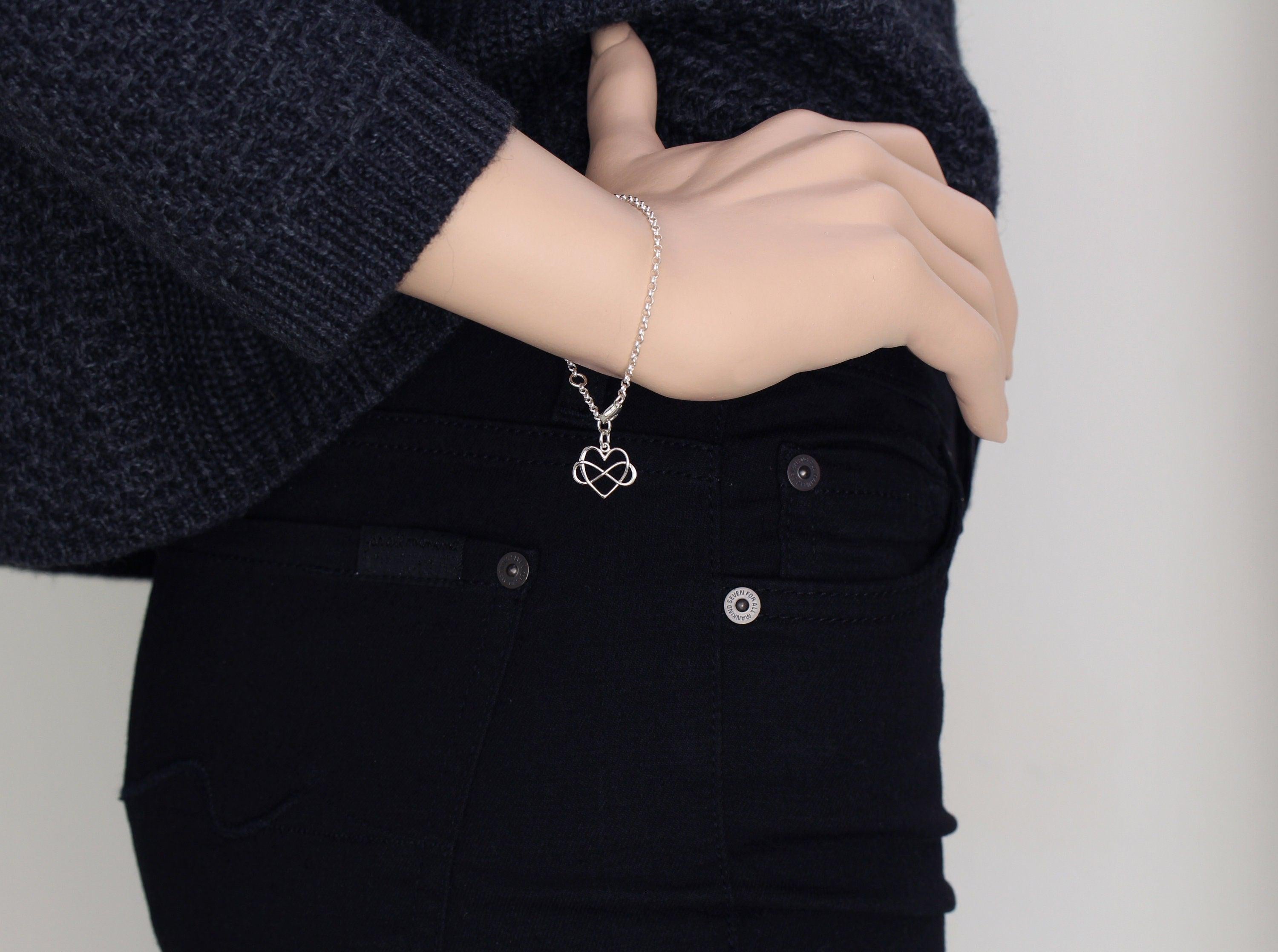 Sterling Silver Infinity Heart Bracelet: Gift for Daughter