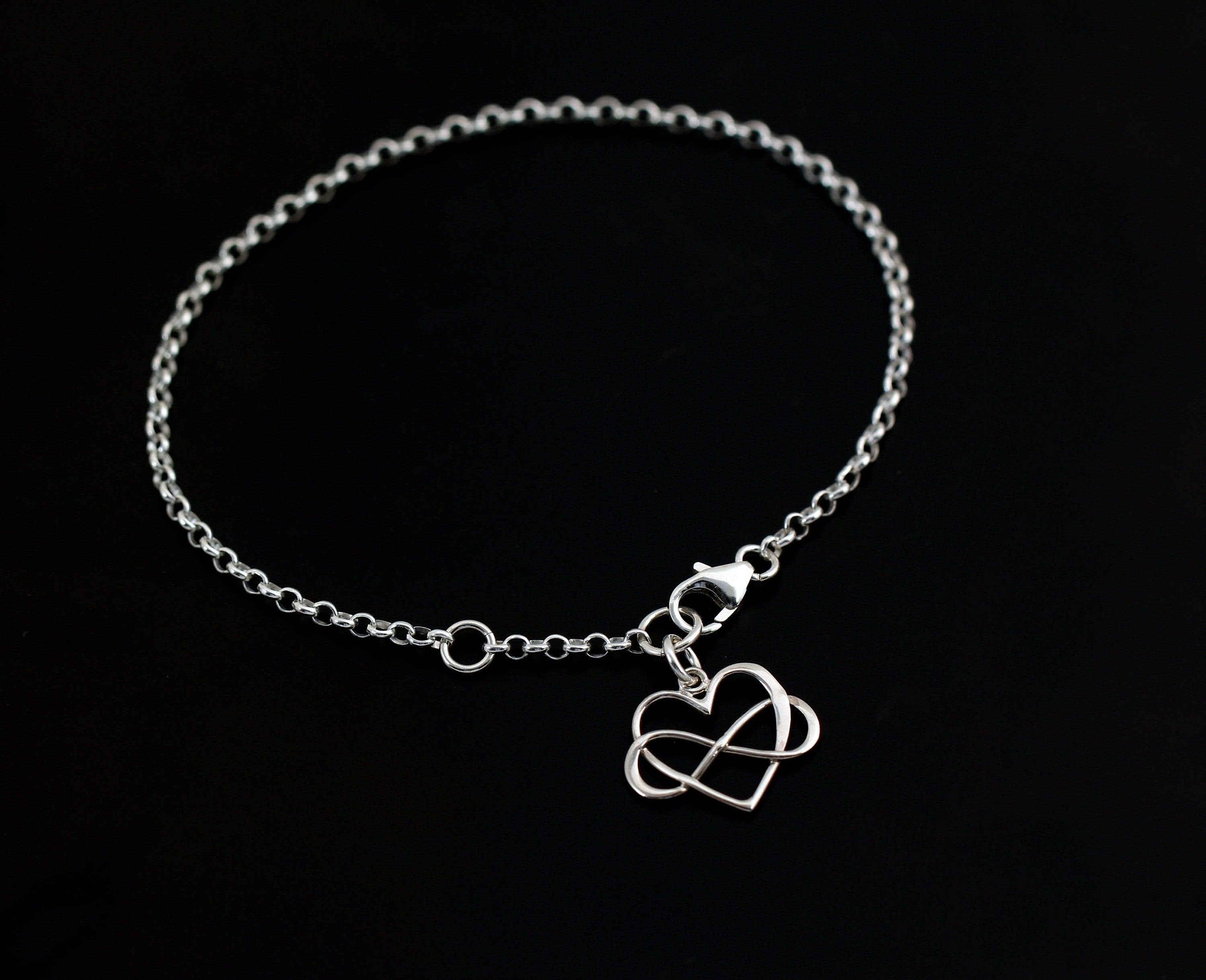Sterling Silver Infinity Heart Bracelet: Gift for Daughter