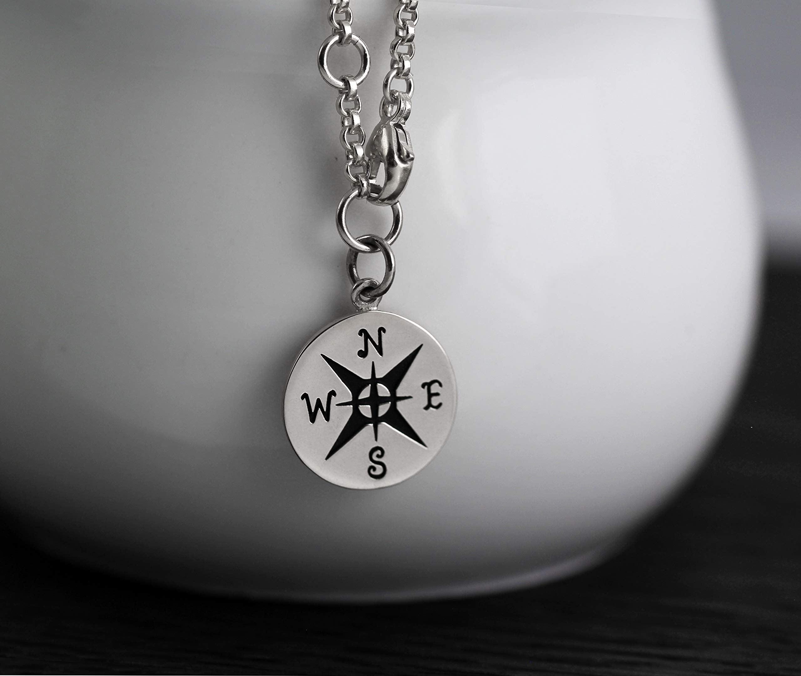 I Would Be Lost Without You, Compass Necklace, Personalized Jewelry, Sterling or 14k Gold, Girlfriend Wife Gift, Romantic Charm Bracelet