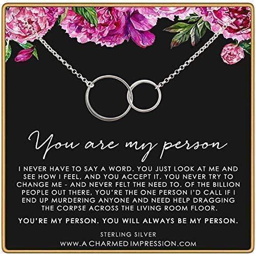 You're My Person Necklace: Silver Connected Circles Pendant
