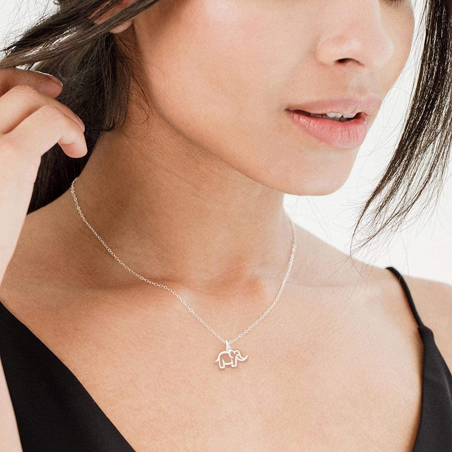 You Are Strong Necklace: Inspirational Silver Elephant Pendant