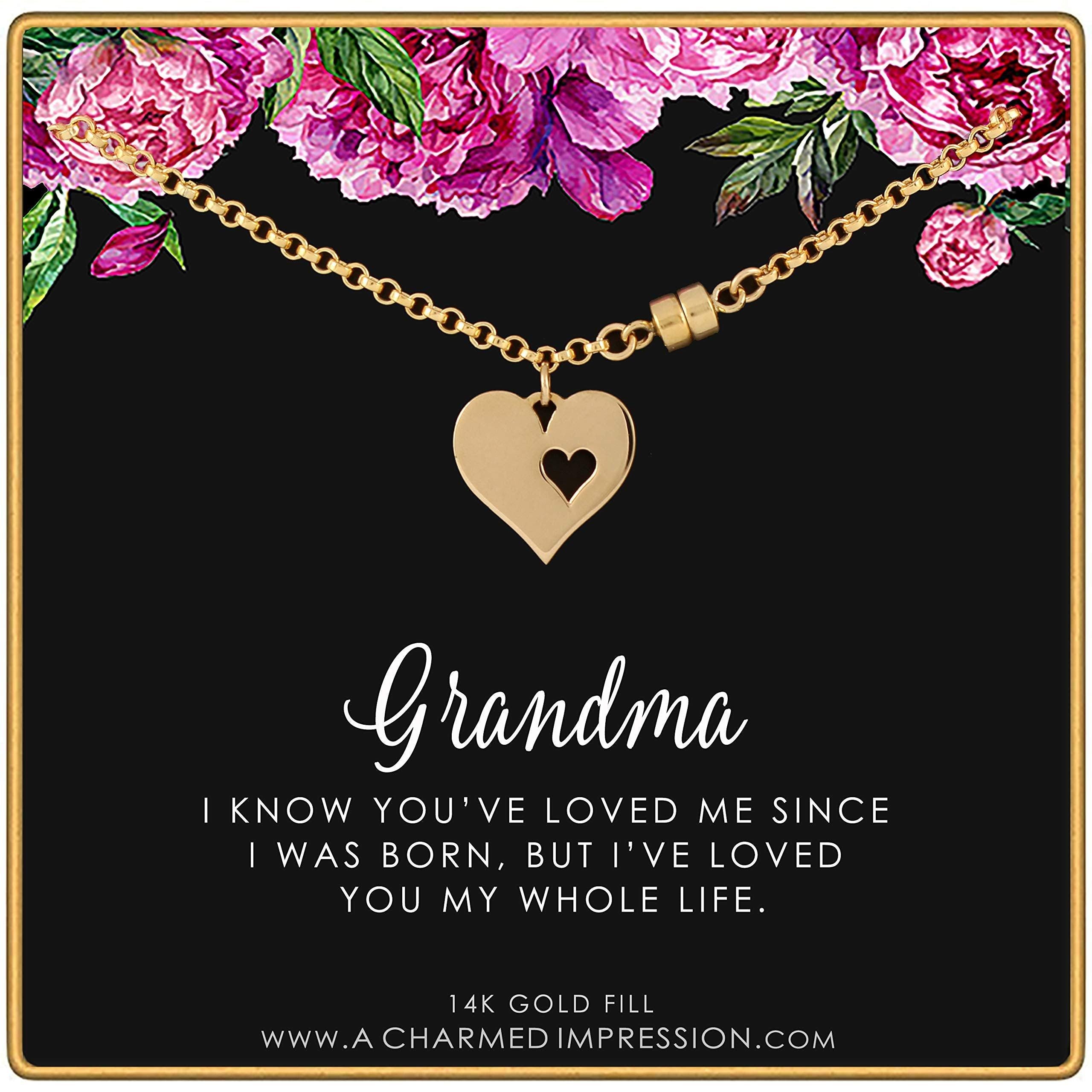 14k Gold Filled Grandma Heart Bracelet Nana Gift Magnetic Clasp Hypoallergenic 7 Inch Family Love Appreciation
