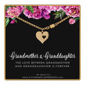 Gold Grandmother Granddaughter Heart Bracelet: 14k Gold Filled, Magnetic Clasp