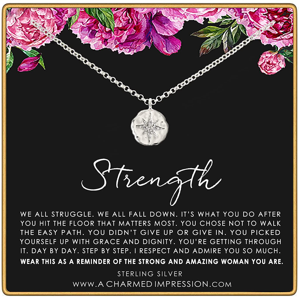 Sterling Silver Strength Necklace: Interlocking Circle Pendant