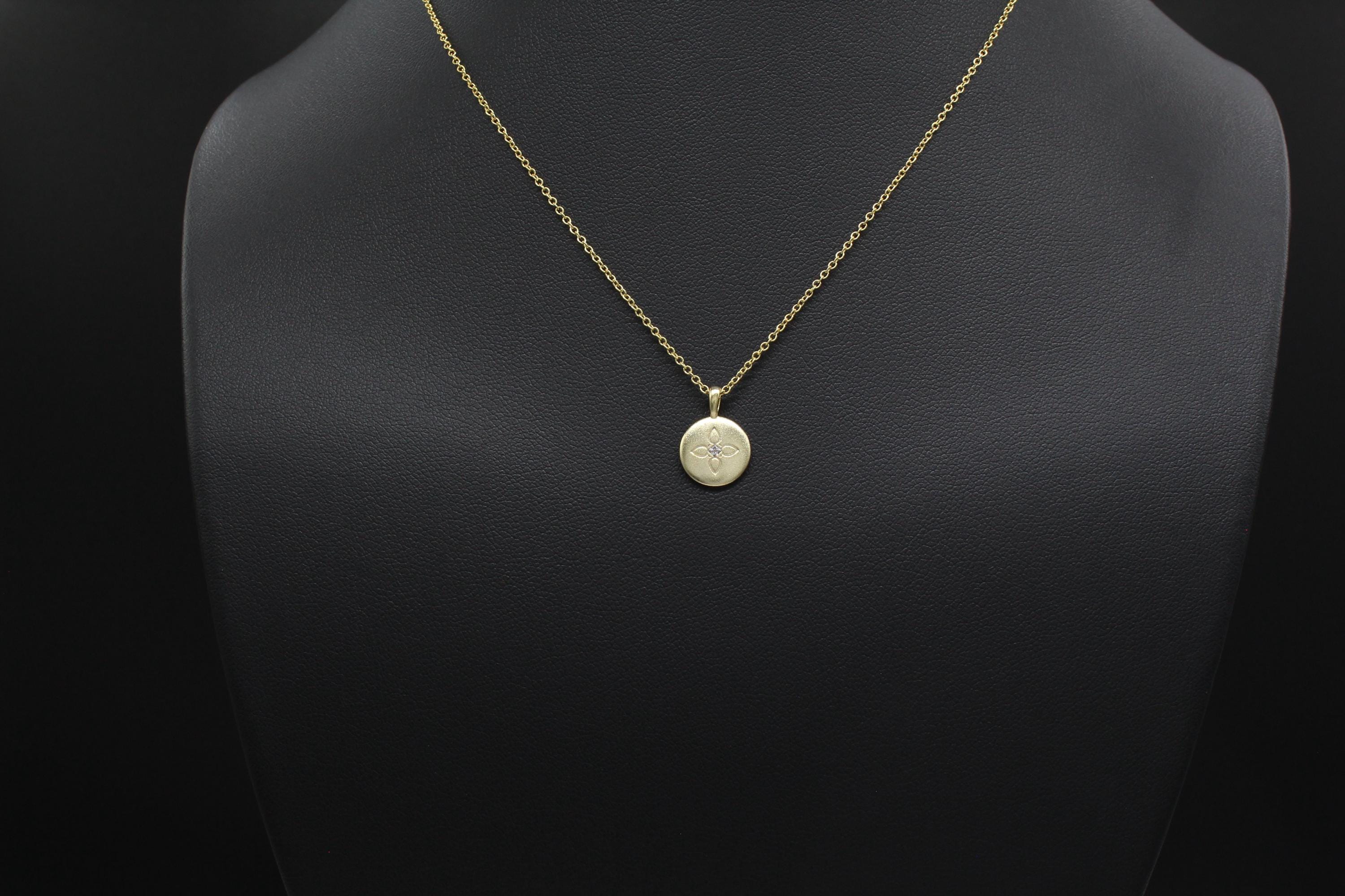 Niece Gift Necklace: Lotus Disc Pendant, Aunt to Niece