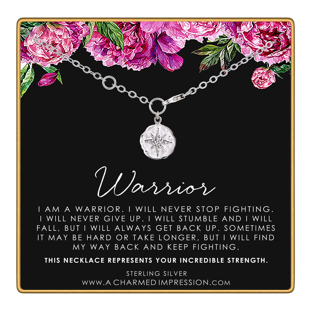 Silver North Star Bracelet: Diamond Warrior Survivor Gift