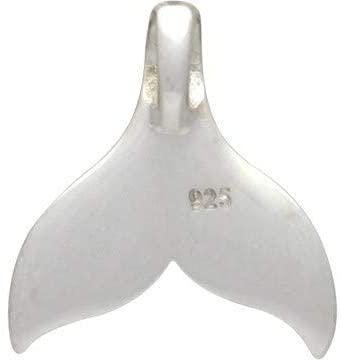A Charmed Impression Sterling Silver High Polished Mermaid Tail  Whale Tail  Necklace Pendant Charm