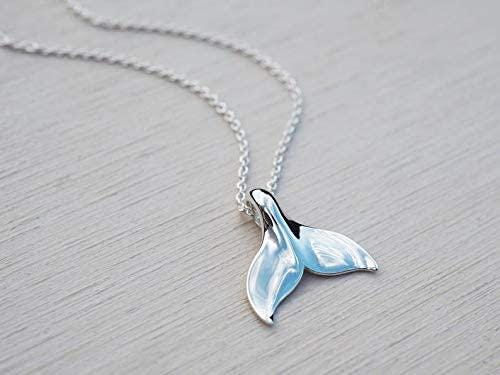 A Charmed Impression Sterling Silver High Polished Mermaid Tail  Whale Tail  Necklace Pendant Charm