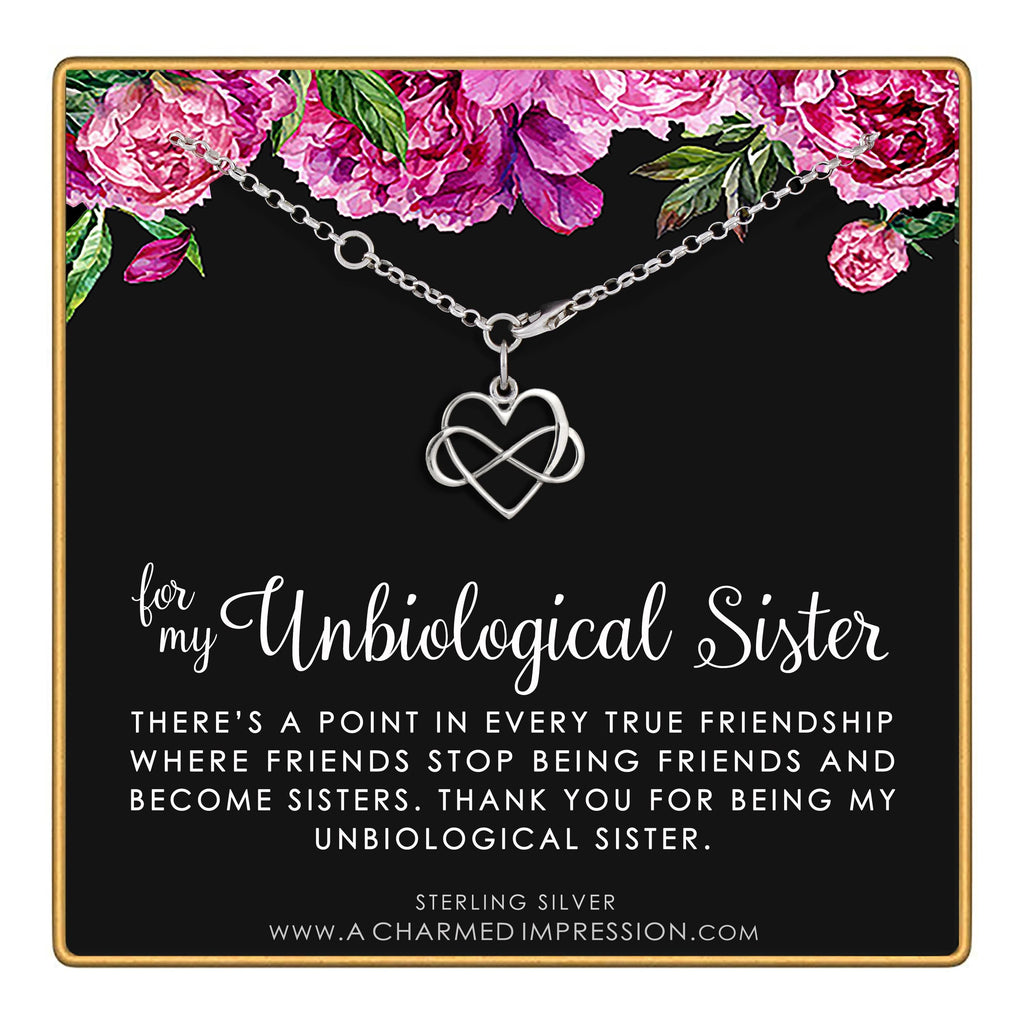 Sterling Silver Unbiological Sister Bracelet: Infinity Friendship Jewelry