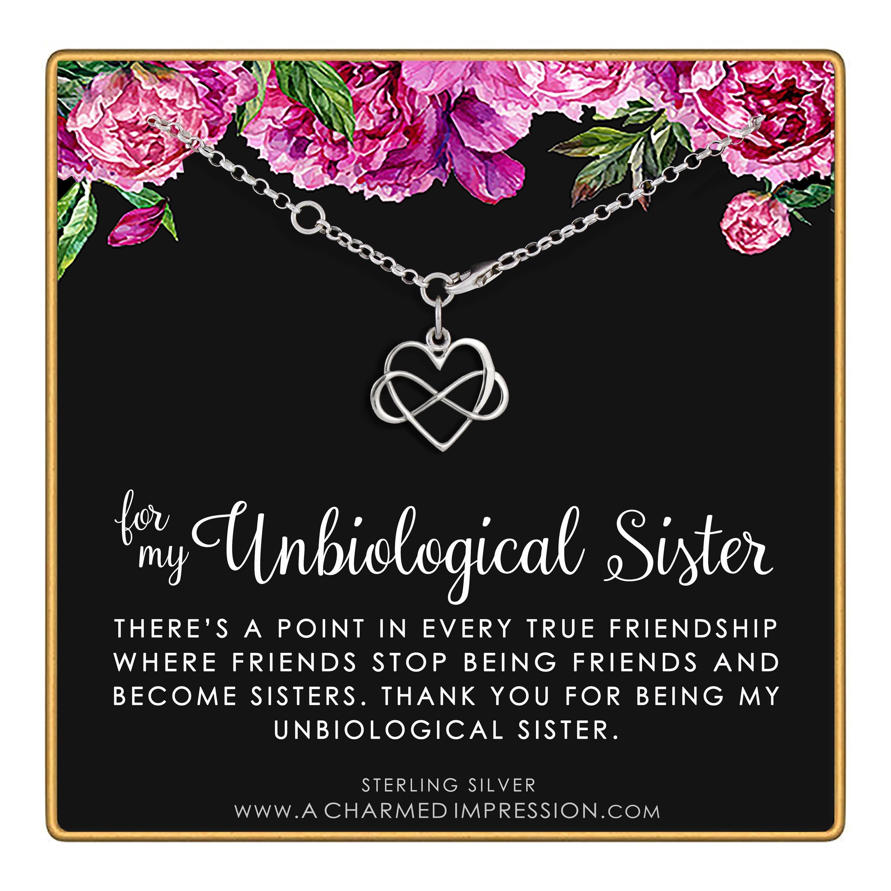 Sterling Silver Unbiological Sister Bracelet: Infinity Friendship Jewelry