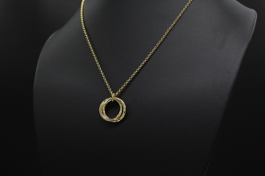 Daughter Necklace: Hammered Infinity Rings, Gift from Mom & Dad