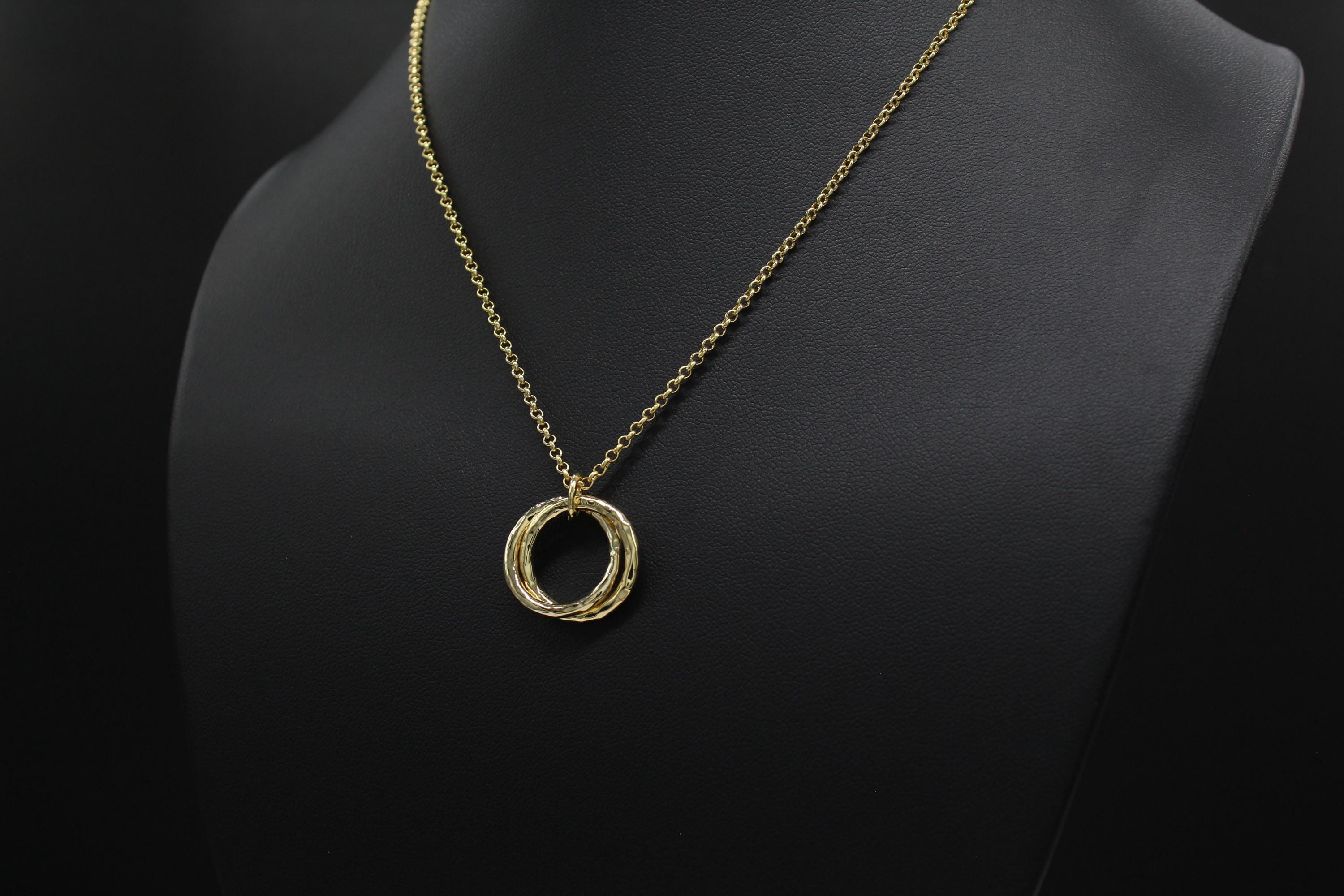 Daughter Necklace: Hammered Infinity Rings, Gift from Mom & Dad