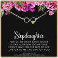 Stepdaughter Gift: Sterling Silver Infinity Bracelet with Gold Heart