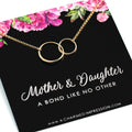Gold Mother Daughter Necklace: 14k Gold Filled Double Circle Pendant