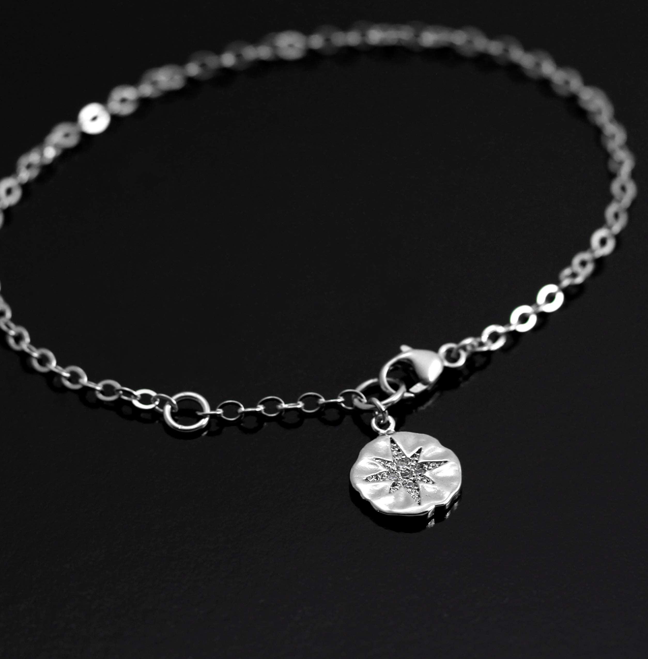 Retirement Gift: Sterling Silver Starburst Bracelet for Women