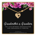 A Charmed Impression Grandmother and Grandson  Gold Heart with Heart Cutout Bracelet  Magnetic Clasp