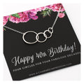 40th Birthday Gift for Women  Silver  Four Connected Circles  4 Decades Celebration  40 Years Old  Happy Fortieth Birthday