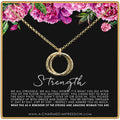 Strength Necklace: 14k Gold Interlocking Rings, Survivor Gift