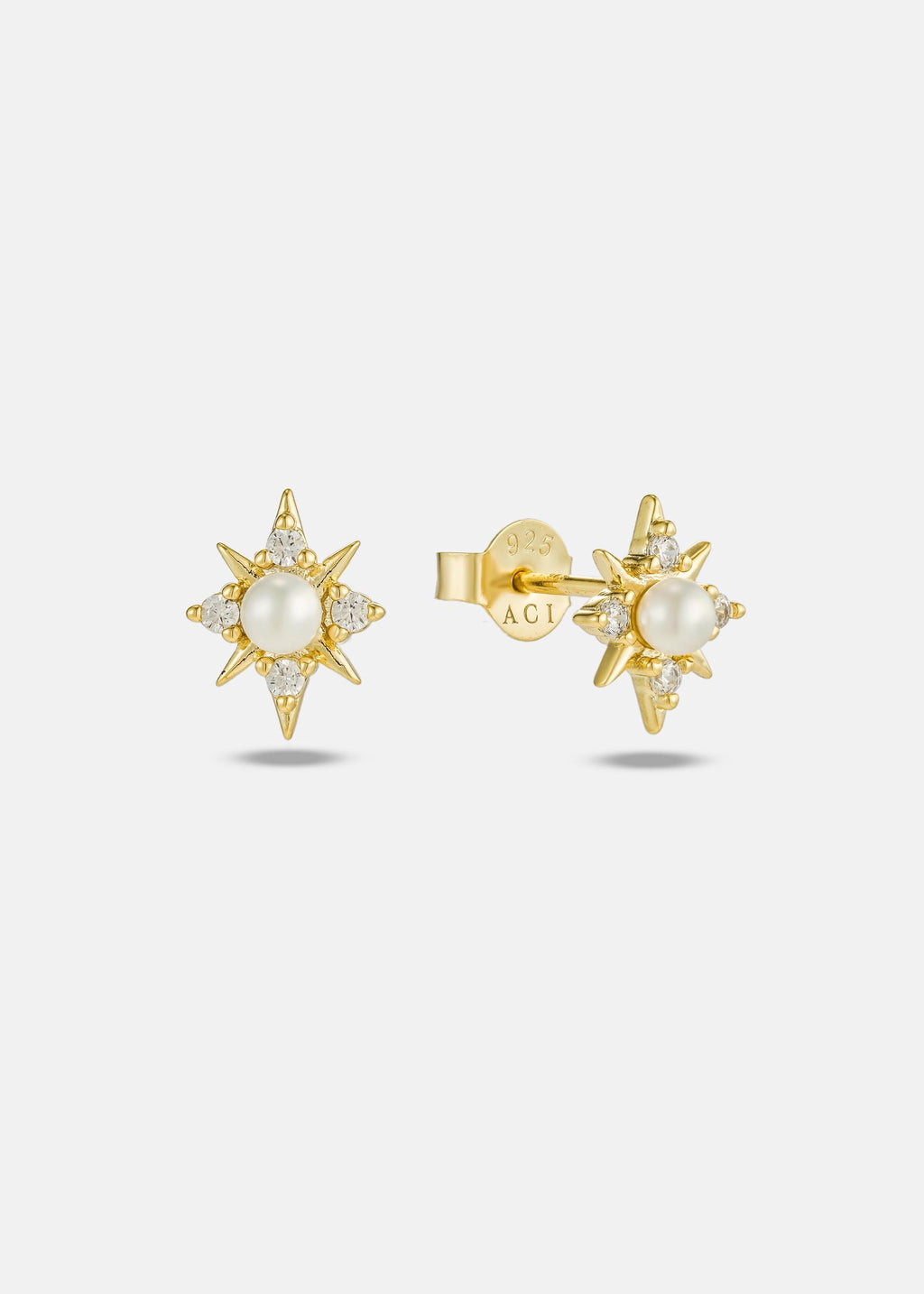 Pearl Starburst Earrings: 14K Gold/Silver Daughter Gift